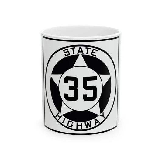 Texas 35 1935 (Texas) (Road Sign) White Coffee Mug 11oz - Go Mug Yourself
