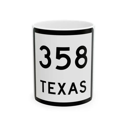 Texas 358 (Texas) (Road Sign) White Coffee Mug 11oz - Go Mug Yourself