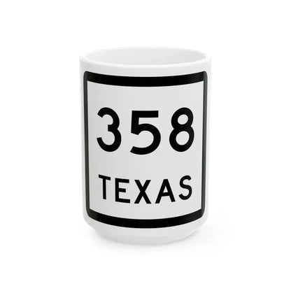 Texas 358 (Texas) (Road Sign) White Coffee Mug 15oz - Go Mug Yourself