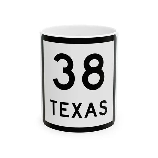 Texas 38 (Texas) (Road Sign) White Coffee Mug 11oz - Go Mug Yourself