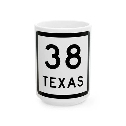 Texas 38 (Texas) (Road Sign) White Coffee Mug 15oz - Go Mug Yourself