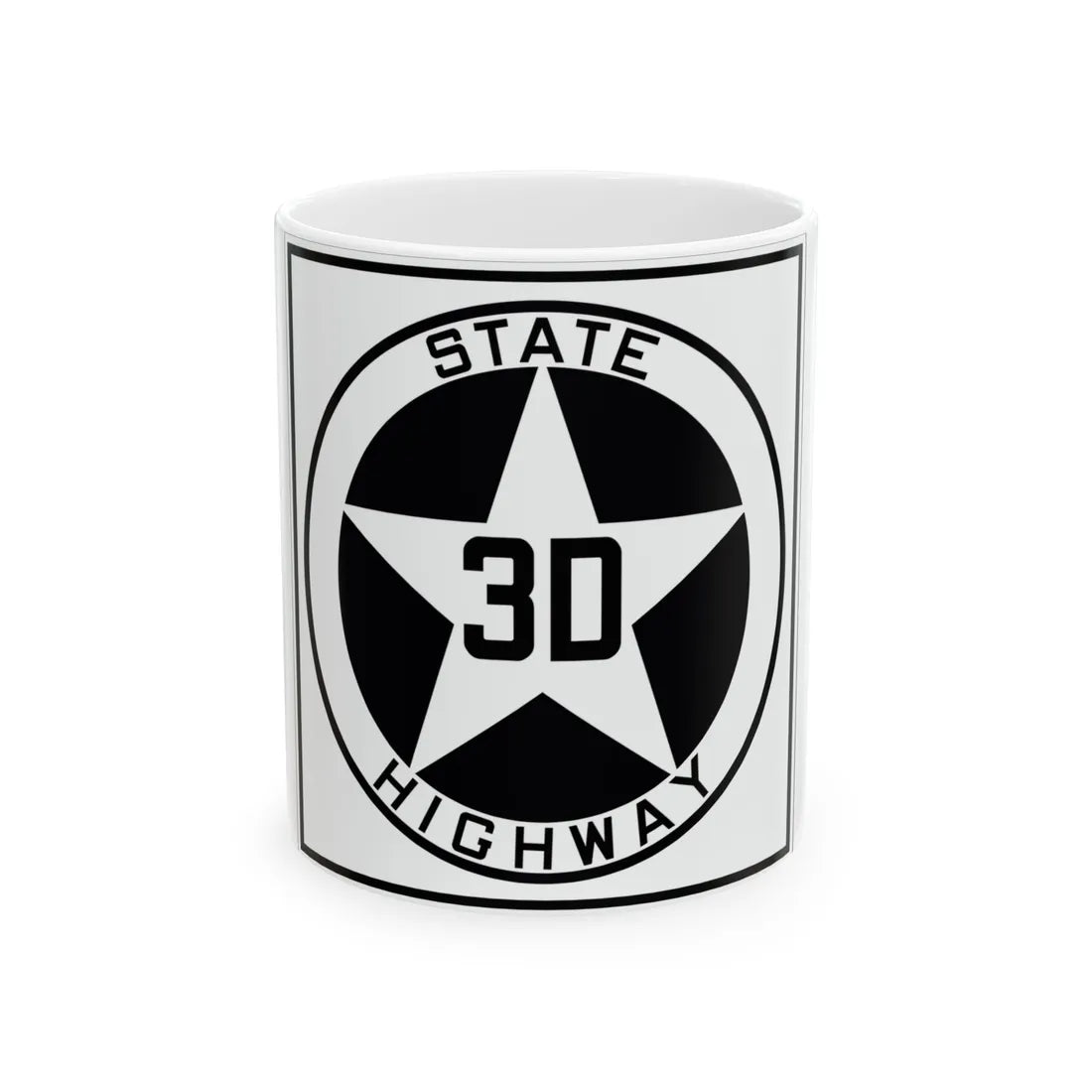 Texas 3D 1917 (Texas) (Road Sign) White Coffee Mug 11oz - Go Mug Yourself