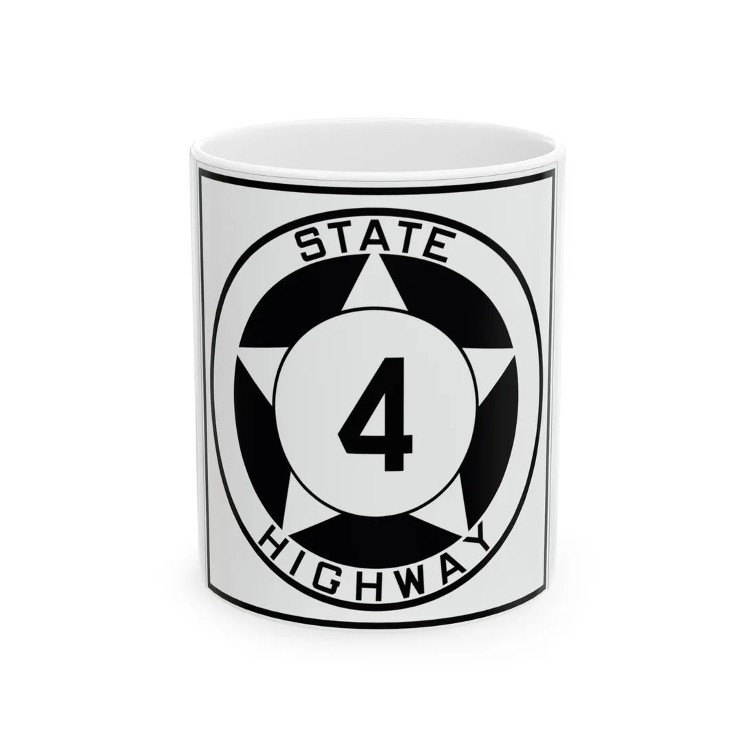 Texas 4 1935 (Texas) (Road Sign) White Coffee Mug 11oz - Go Mug Yourself