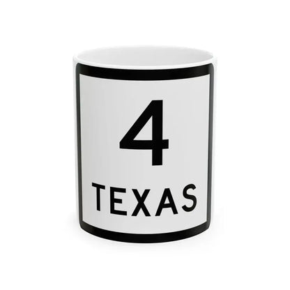 Texas 4 (Texas) (Road Sign) White Coffee Mug 11oz - Go Mug Yourself