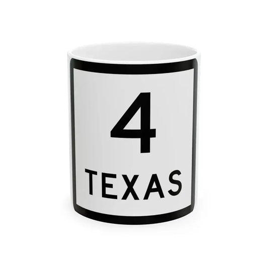 Texas 4 (Texas) (Road Sign) White Coffee Mug 11oz - Go Mug Yourself
