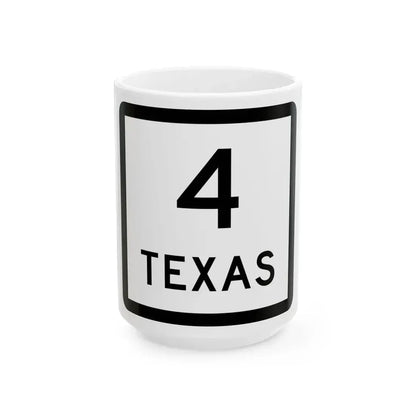 Texas 4 (Texas) (Road Sign) White Coffee Mug 15oz - Go Mug Yourself