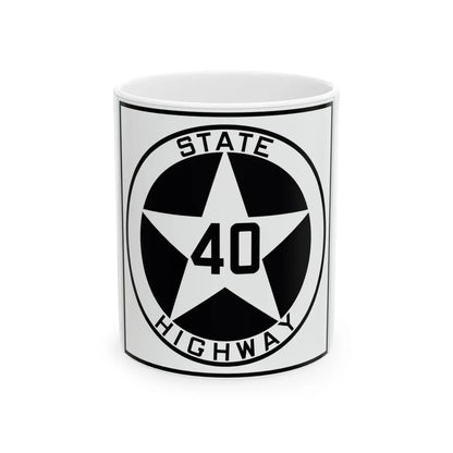 Texas 40 1917 (Texas) (Road Sign) White Coffee Mug 11oz - Go Mug Yourself