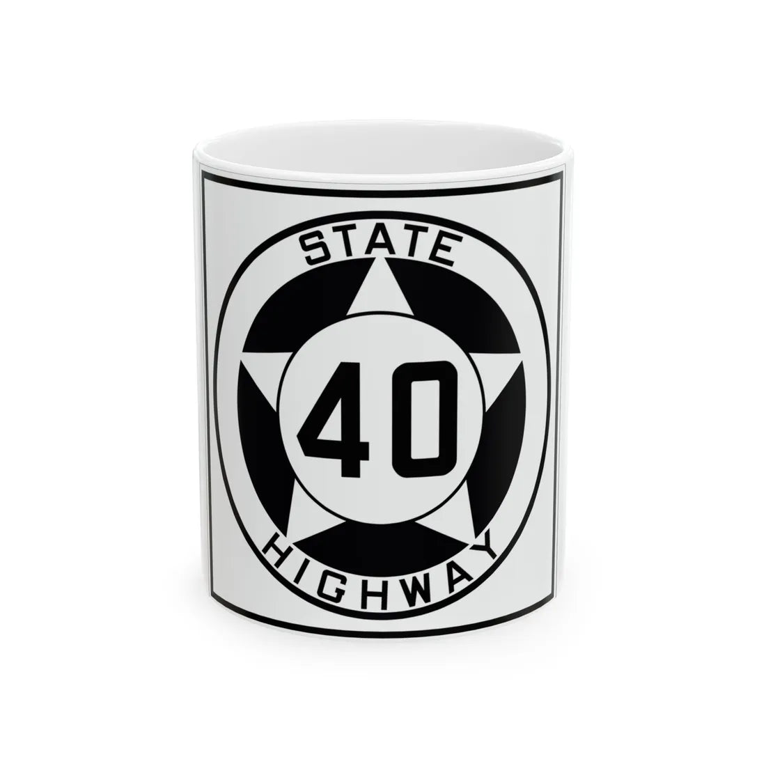 Texas 40 1935 (Texas) (Road Sign) White Coffee Mug 11oz - Go Mug Yourself