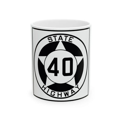 Texas 40 1935 (Texas) (Road Sign) White Coffee Mug 11oz - Go Mug Yourself