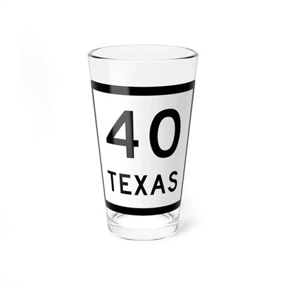 Texas 40 (Texas) (Road Sign) Pint Glass 16oz 16oz - Go Mug Yourself