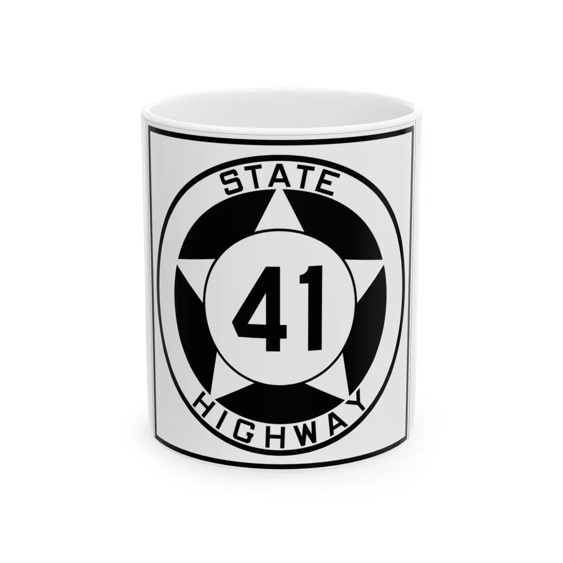 Texas 41 1935 (Texas) (Road Sign) White Coffee Mug 11oz - Go Mug Yourself