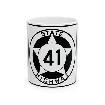 Texas 41 1935 (Texas) (Road Sign) White Coffee Mug 11oz - Go Mug Yourself