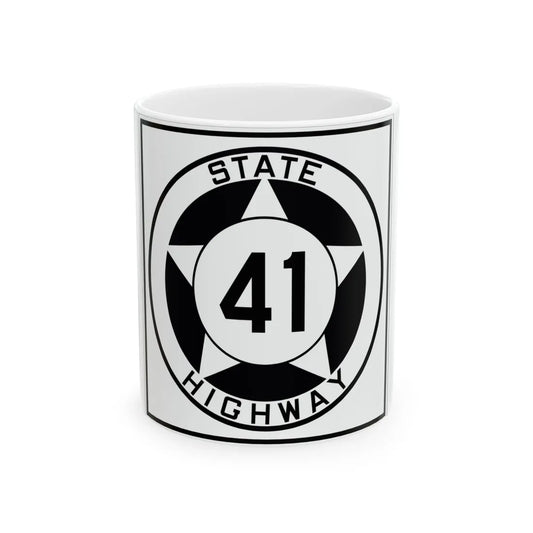 Texas 41 1935 (Texas) (Road Sign) White Coffee Mug 11oz - Go Mug Yourself