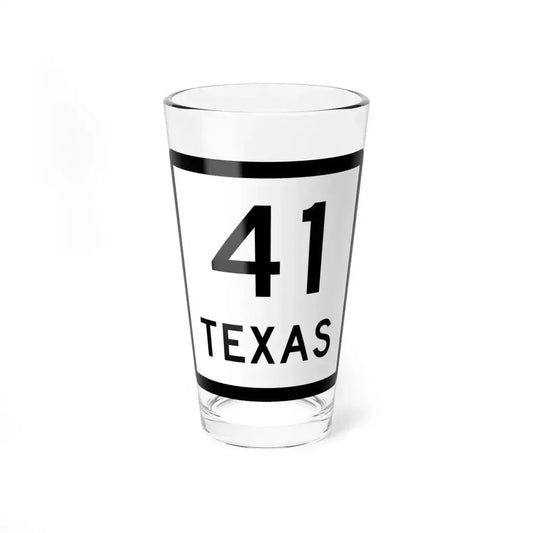 Texas 41 (Texas) (Road Sign) Pint Glass 16oz 16oz - Go Mug Yourself