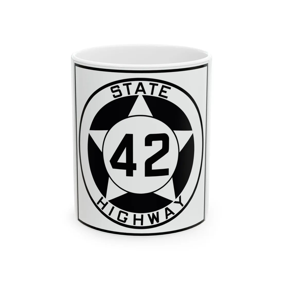 Texas 42 1935 (Texas) (Road Sign) White Coffee Mug 11oz - Go Mug Yourself