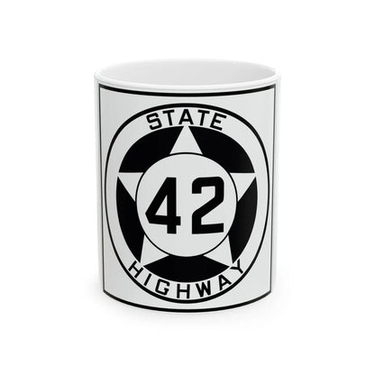 Texas 42 1935 (Texas) (Road Sign) White Coffee Mug 11oz - Go Mug Yourself