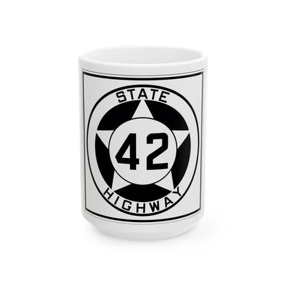Texas 42 1935 (Texas) (Road Sign) White Coffee Mug 15oz - Go Mug Yourself