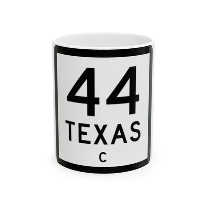 Texas 44-C (Texas) (Road Sign) White Coffee Mug 11oz - Go Mug Yourself