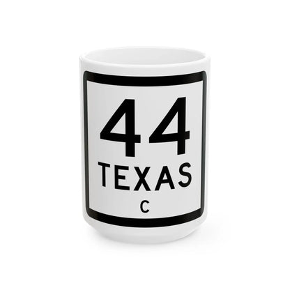 Texas 44-C (Texas) (Road Sign) White Coffee Mug 15oz - Go Mug Yourself