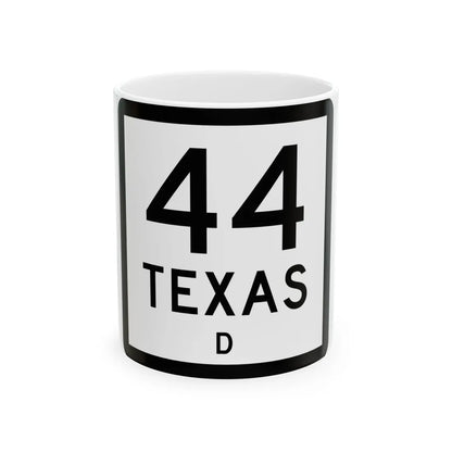 Texas 44-D (Texas) (Road Sign) White Coffee Mug 11oz - Go Mug Yourself