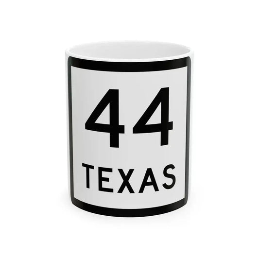 Texas 44 (Texas) (Road Sign) White Coffee Mug 11oz - Go Mug Yourself