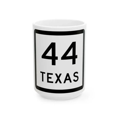 Texas 44 (Texas) (Road Sign) White Coffee Mug 15oz - Go Mug Yourself