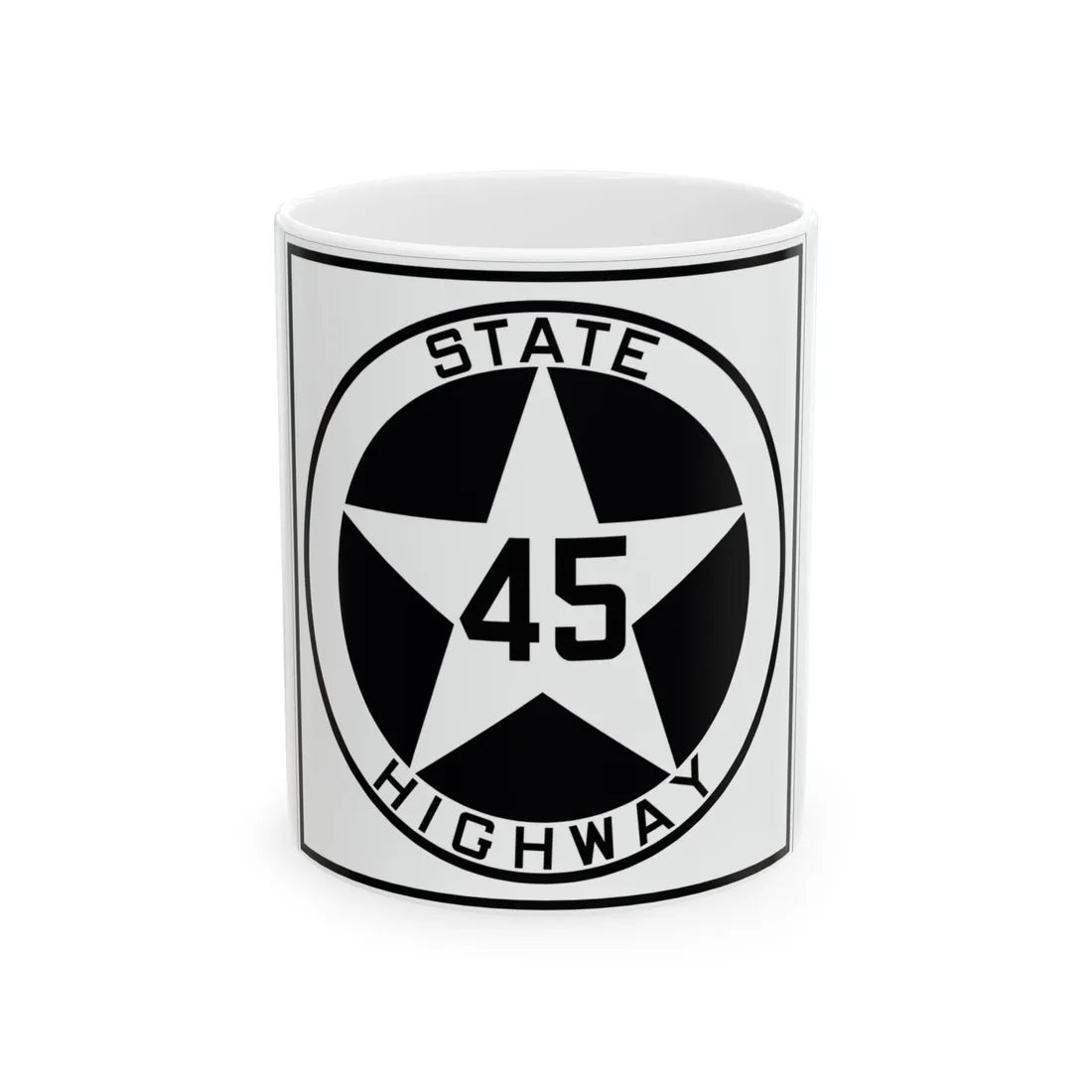 Texas 45 1917 (Texas) (Road Sign) White Coffee Mug 11oz - Go Mug Yourself