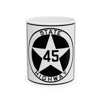 Texas 45 1917 (Texas) (Road Sign) White Coffee Mug 11oz - Go Mug Yourself