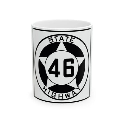 Texas 46 1935 (Texas) (Road Sign) White Coffee Mug 11oz - Go Mug Yourself