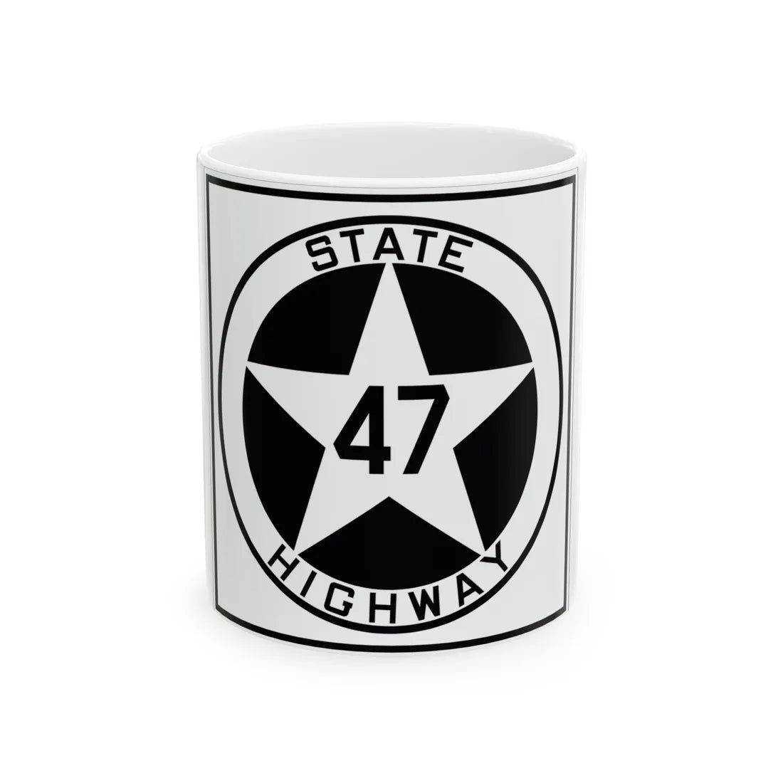 Texas 47 1917 (Texas) (Road Sign) White Coffee Mug 11oz - Go Mug Yourself