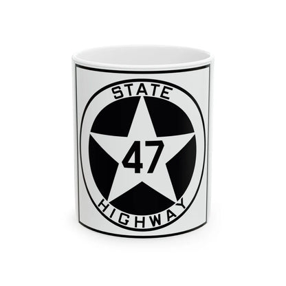 Texas 47 1917 (Texas) (Road Sign) White Coffee Mug 11oz - Go Mug Yourself