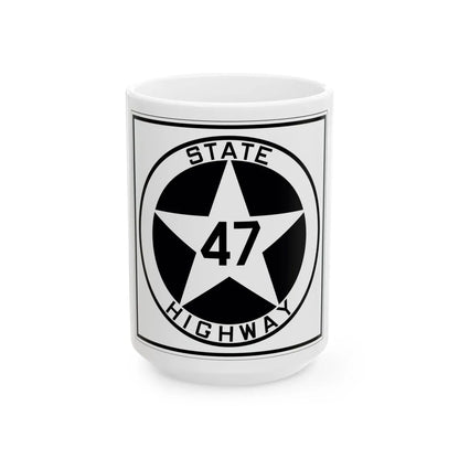 Texas 47 1917 (Texas) (Road Sign) White Coffee Mug 15oz - Go Mug Yourself