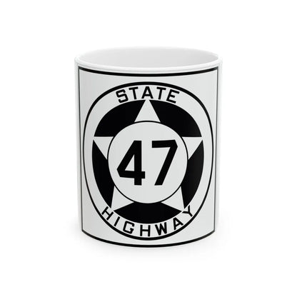 Texas 47 1935 (Texas) (Road Sign) White Coffee Mug 11oz - Go Mug Yourself