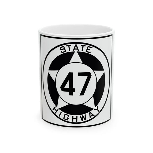 Texas 47 1935 (Texas) (Road Sign) White Coffee Mug 11oz - Go Mug Yourself