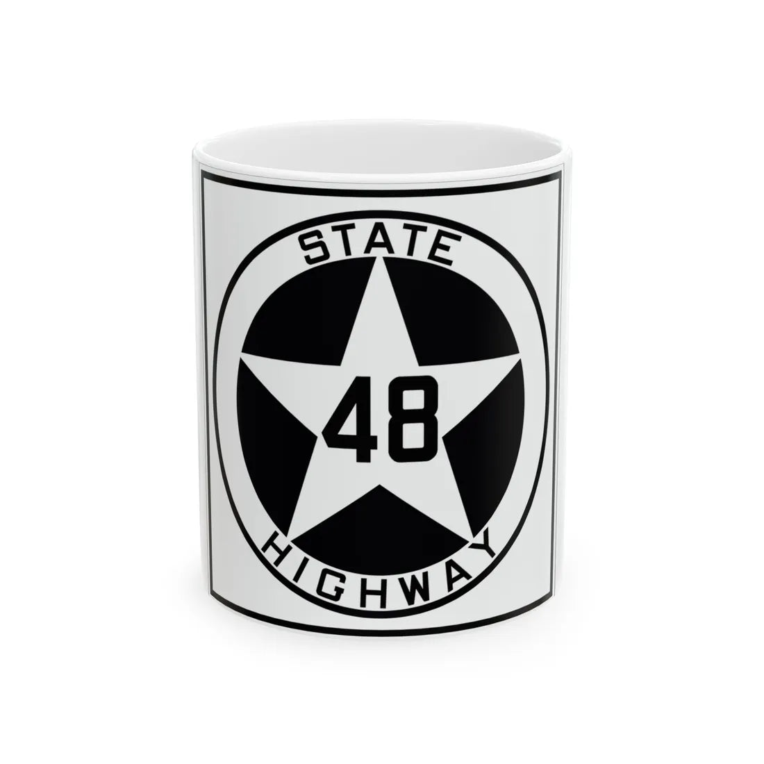 Texas 48 1917 (Texas) (Road Sign) White Coffee Mug 11oz - Go Mug Yourself