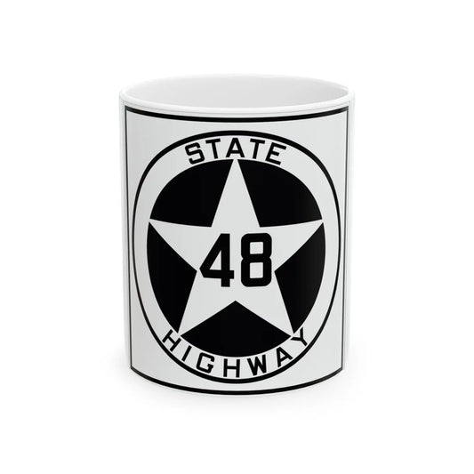 Texas 48 1917 (Texas) (Road Sign) White Coffee Mug 11oz - Go Mug Yourself