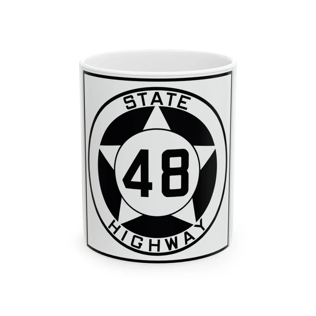 Texas 48 1935 (Texas) (Road Sign) White Coffee Mug 11oz - Go Mug Yourself