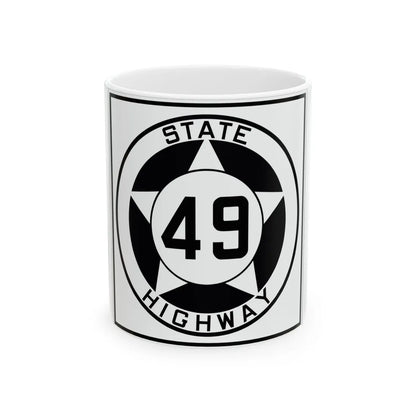 Texas 49 1935 (Texas) (Road Sign) White Coffee Mug 11oz - Go Mug Yourself