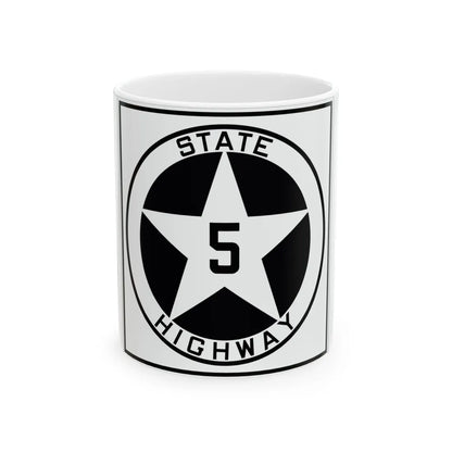 Texas 5 1917 (Texas) (Road Sign) White Coffee Mug 11oz - Go Mug Yourself