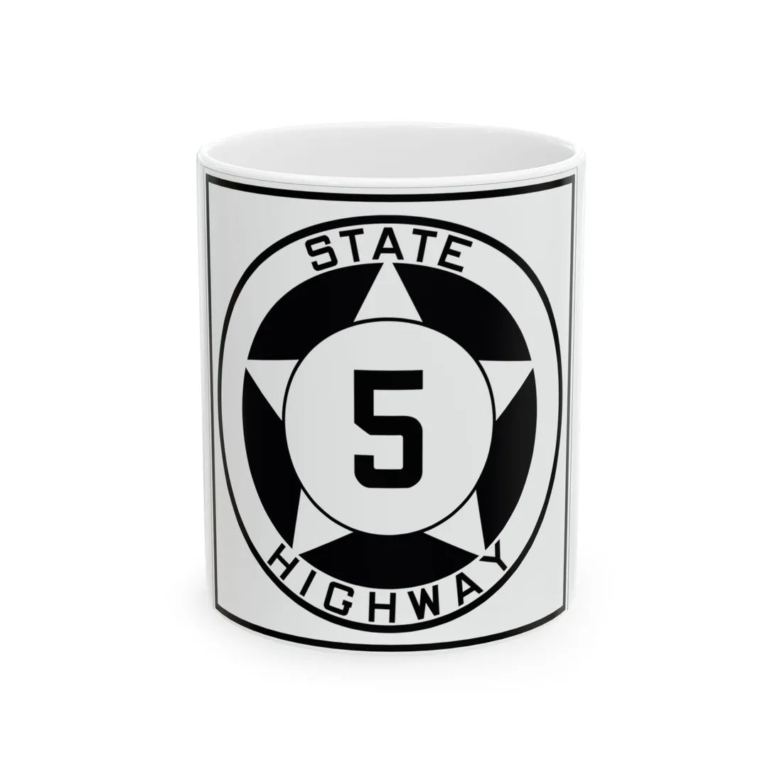 Texas 5 1935 (Texas) (Road Sign) White Coffee Mug 11oz - Go Mug Yourself