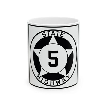 Texas 5 1935 (Texas) (Road Sign) White Coffee Mug 11oz - Go Mug Yourself