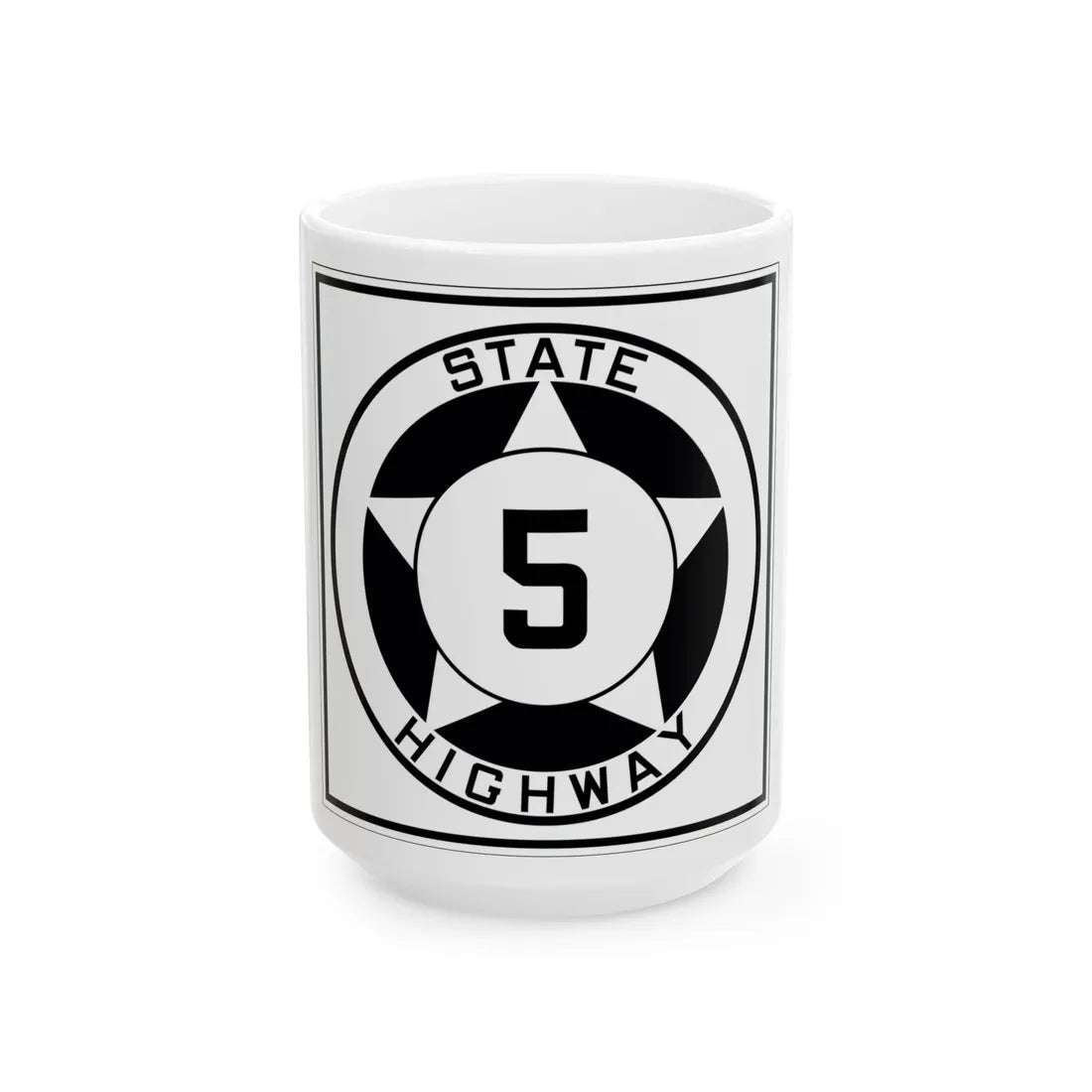 Texas 5 1935 (Texas) (Road Sign) White Coffee Mug 15oz - Go Mug Yourself