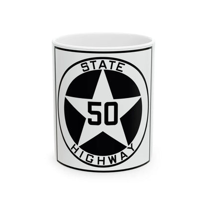 Texas 50 1917 (Texas) (Road Sign) White Coffee Mug 11oz - Go Mug Yourself