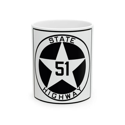 Texas 51 1917 (Texas) (Road Sign) White Coffee Mug 11oz - Go Mug Yourself