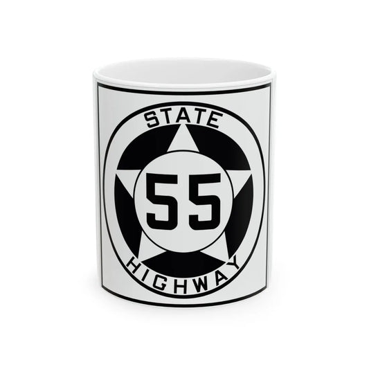 Texas 55 1935 (Texas) (Road Sign) White Coffee Mug 11oz - Go Mug Yourself