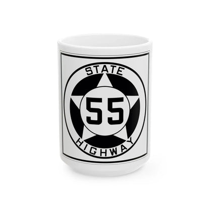 Texas 55 1935 (Texas) (Road Sign) White Coffee Mug 15oz - Go Mug Yourself