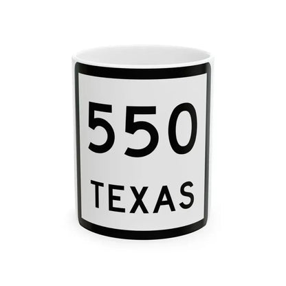 Texas 550 (Texas) (Road Sign) White Coffee Mug 11oz - Go Mug Yourself