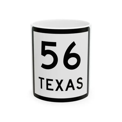 Texas 56 (Texas) (Road Sign) White Coffee Mug 11oz - Go Mug Yourself