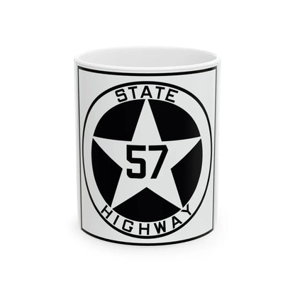 Texas 57 1917 (Texas) (Road Sign) White Coffee Mug 11oz - Go Mug Yourself