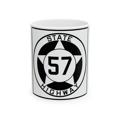 Texas 57 1935 (Texas) (Road Sign) White Coffee Mug 11oz - Go Mug Yourself